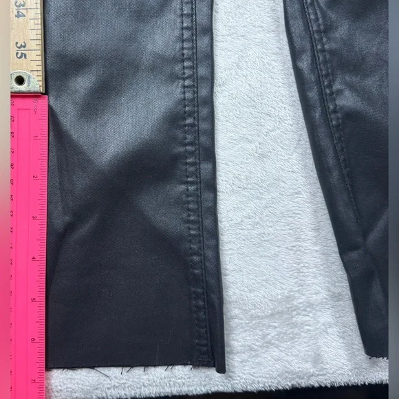 NWT Kut From The Kloth High Rise Goldie Super Flare Faux Leather Black Pants 14